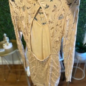 Low open back lace dress